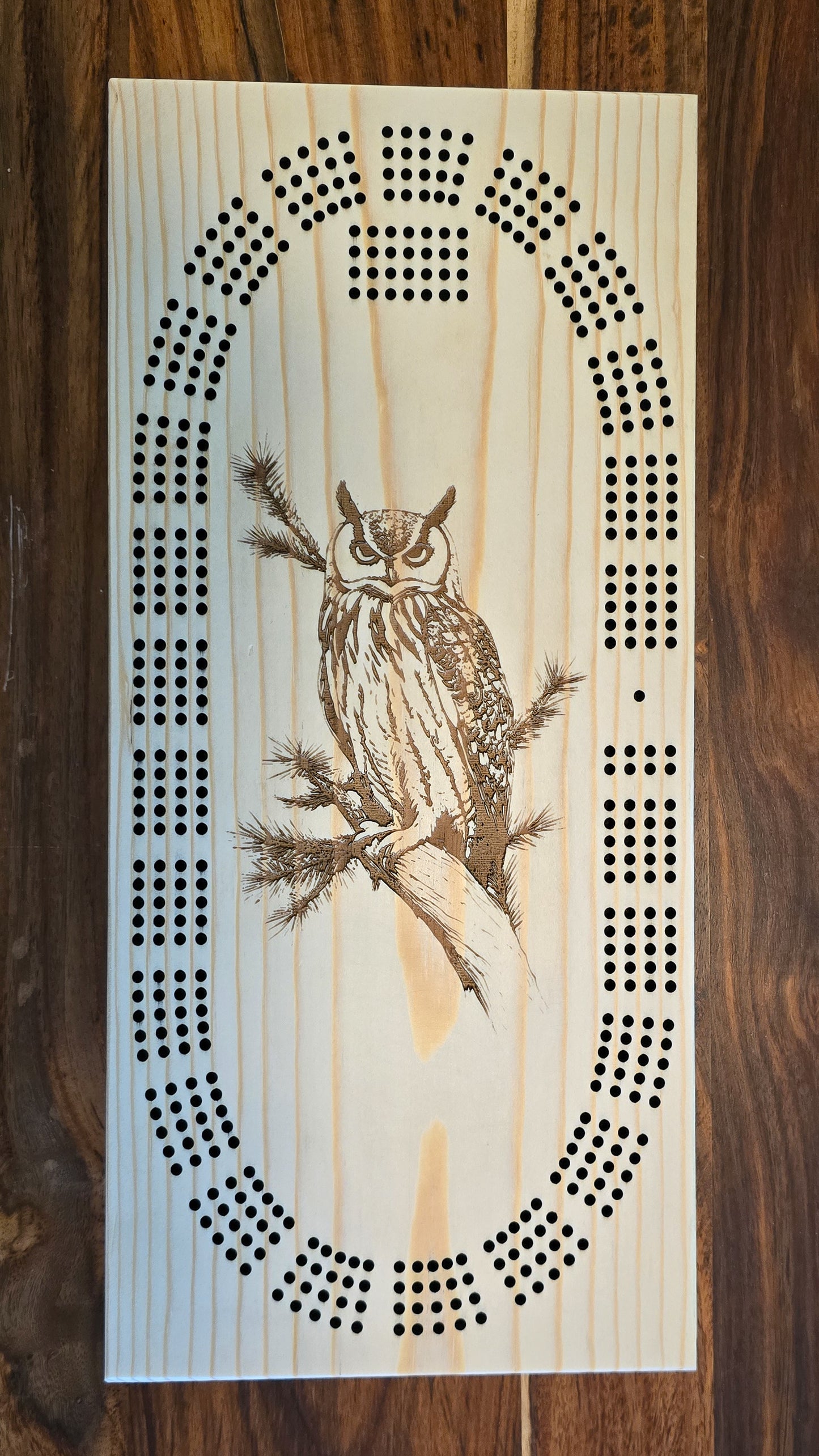 Owl 4 Track Cribbage Board