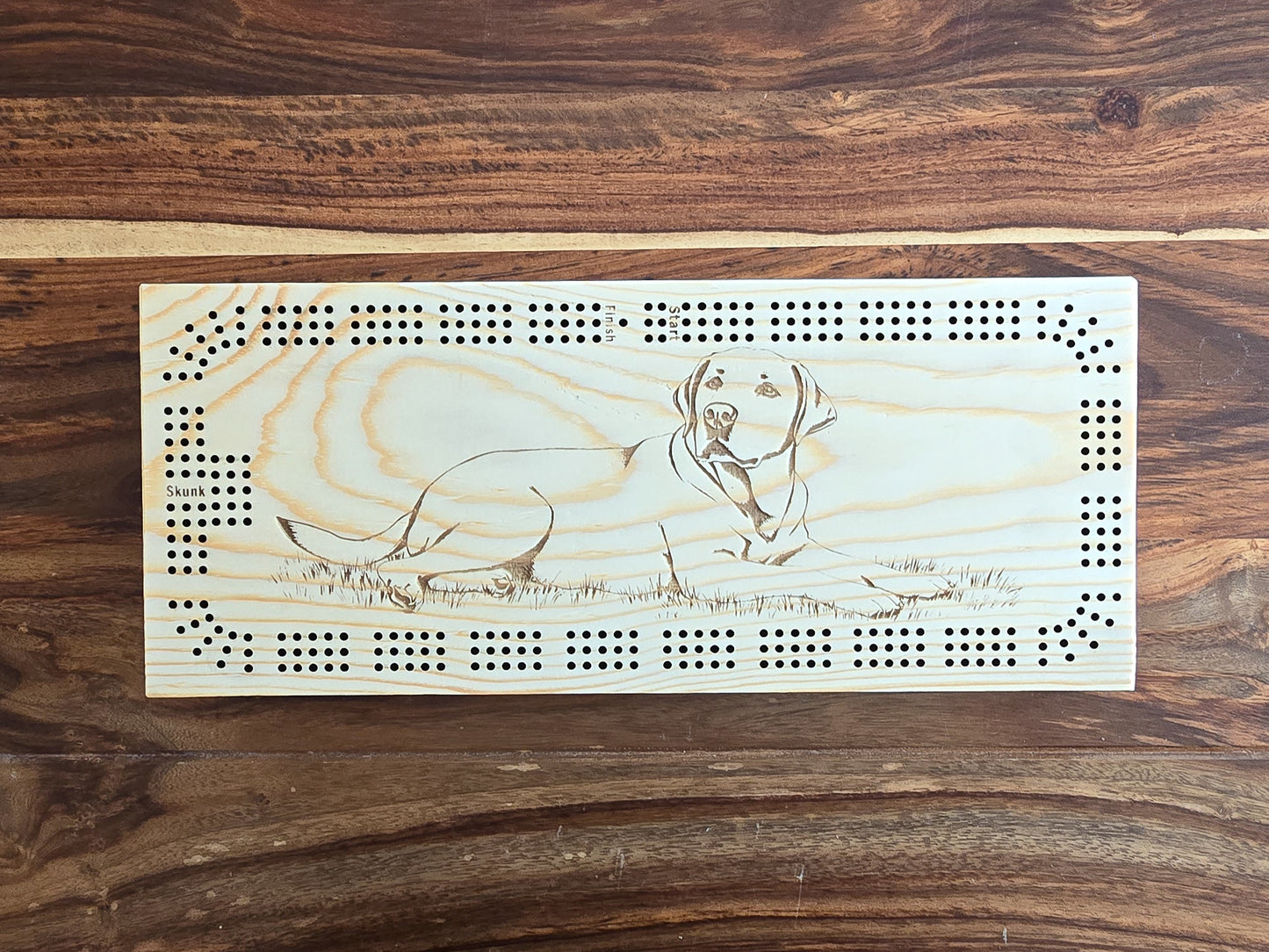 Dog, 3 Track Cribbage Board