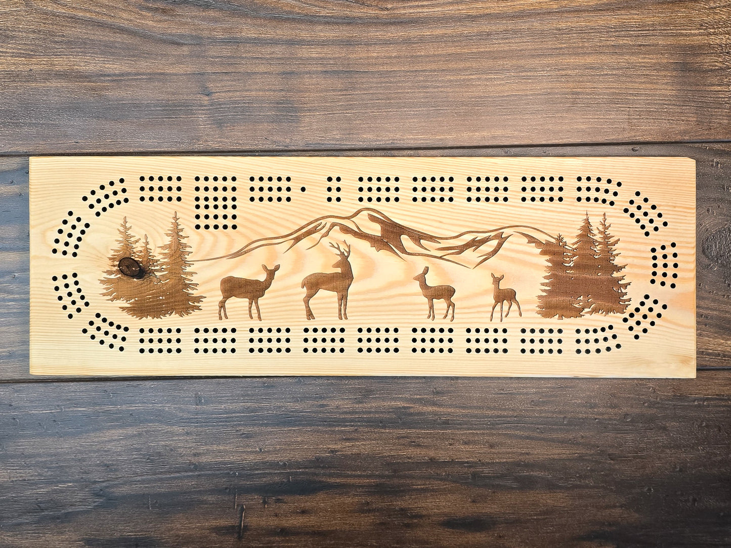 Deer 3 Track Cribbage Board