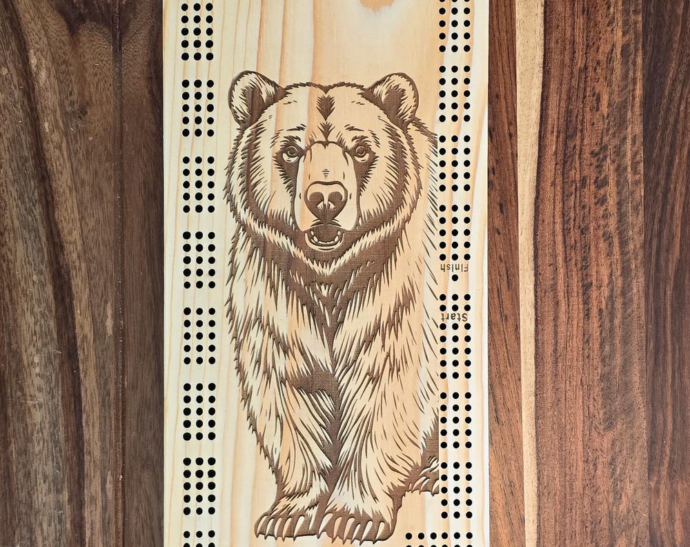 Bear, 3 Track Cribbage Board